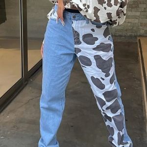 Fashion Nova Cow Print Mom Jeans